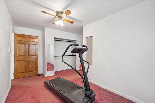 2617-2619 Spring Garden Ave, Spring Garden, PA 15212 - exercise area featuring carpet and ceiling fan