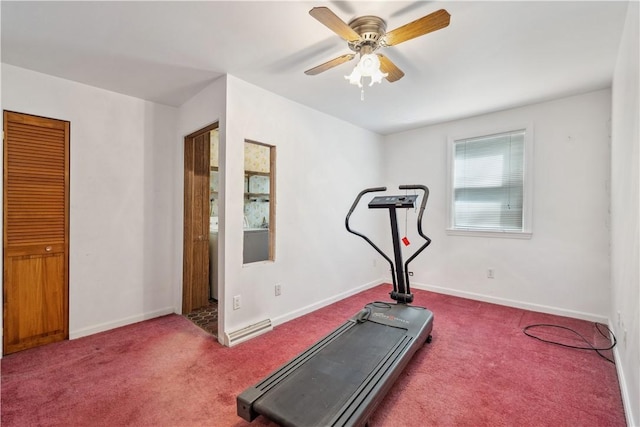 2617-2619 Spring Garden Ave, Spring Garden, PA 15212 - exercise room featuring carpet and ceiling fan