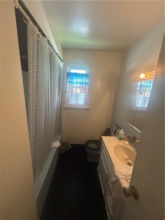 100 Quarry St, Rochester, PA 15074 - full bathroom featuring vanity and shower / bath combo with shower curtain