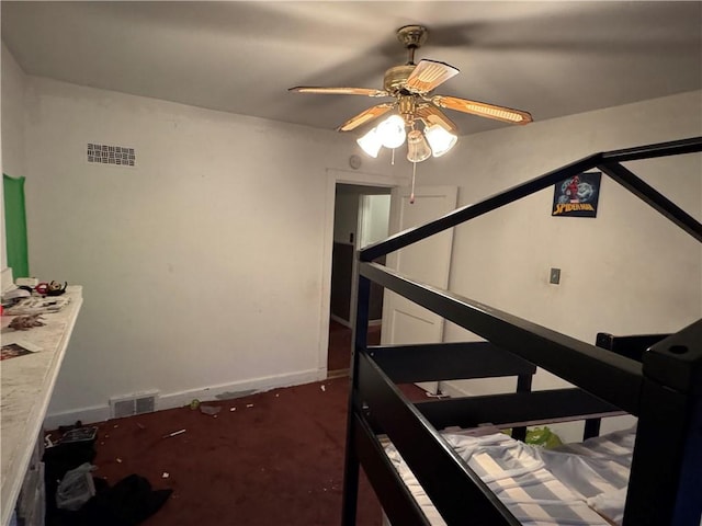 3238 Hardie Way, Oakland, PA 15213 - staircase featuring ceiling fan and carpet floors