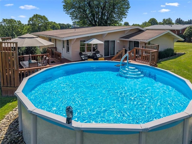 367 Crescent Dr, Canton Twp, PA 15301 - outdoor pool with a wooden deck