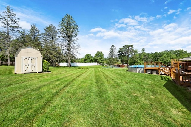 367 Crescent Dr, Canton Twp, PA 15301 - view of green lawn with a shed and an outdoor pool