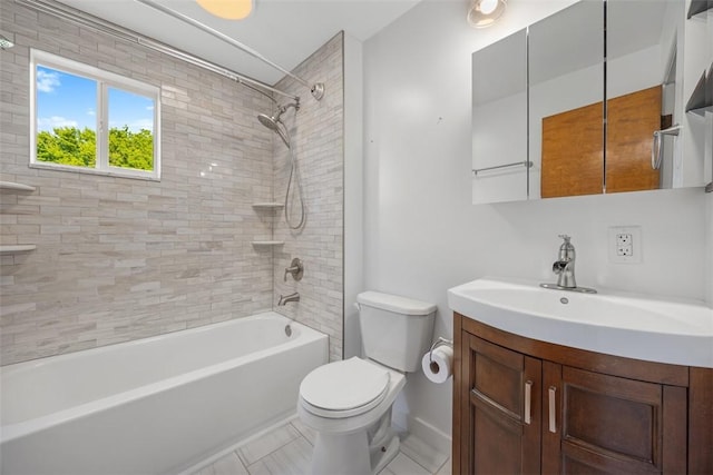 3960 Millers Run Rd, Cecil, PA 15057 - bathroom with shower / bath combination, vanity, and tile patterned floors