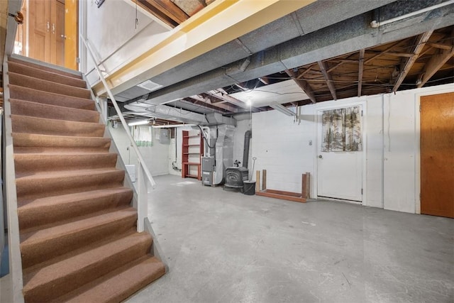 3960 Millers Run Rd, Cecil, PA 15057 - unfinished basement with stairway and heating unit
