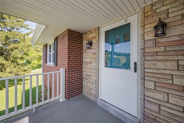 3960 Millers Run Rd, Cecil, PA 15057 - property entrance with brick siding and a porch