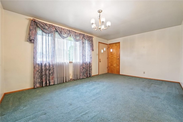14 Denamen B Dr, West Middlesex Boro, PA 16159 - carpeted spare room with a chandelier and baseboards