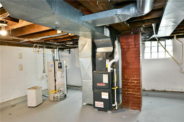 49 N Oakdale Ave, Hermitage, PA 16148 - basement with gas water heater and heating unit