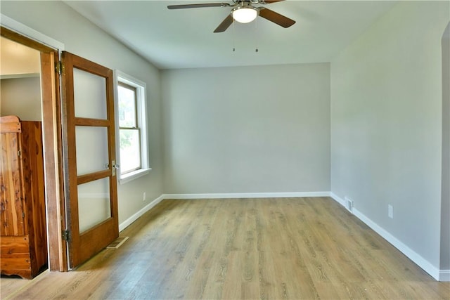 49 N Oakdale Ave, Hermitage, PA 16148 - empty room with a ceiling fan and light wood-type flooring