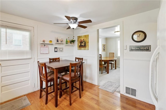 2534 Jefferson Ave, West Mifflin, PA 15122 - dining space featuring ceiling fan and light wood-style floors