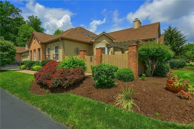 135 Linden Ct, Seven Fields Boro, PA 16046 - ranch-style home featuring brick siding, a chimney, and a shingled roof