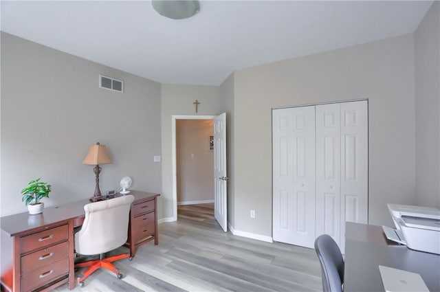 135 Linden Ct, Seven Fields Boro, PA 16046 - home office featuring light wood-style flooring and baseboards