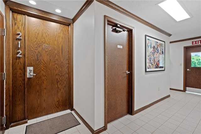 200 Commerce Dr Unit 210, Moon/Crescent Twp, PA 15108 - foyer entrance with ornamental molding and light tile patterned flooring
