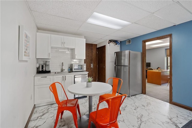 200 Commerce Dr Unit 210, Moon/Crescent Twp, PA 15108 - dining room with light marble finish floors and a drop ceiling