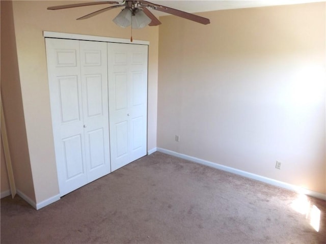 71 Watkins Ave, Donora, PA 15033 - unfurnished bedroom featuring carpet floors, a closet, and ceiling fan
