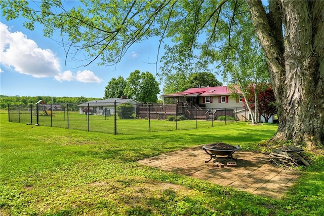236 Fredonia Rd, Hempfield Twp Mer, PA 16125 - view of yard featuring an outdoor fire pit