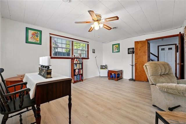 236 Fredonia Rd, Hempfield Twp Mer, PA 16125 - home office with ceiling fan and light wood-type flooring
