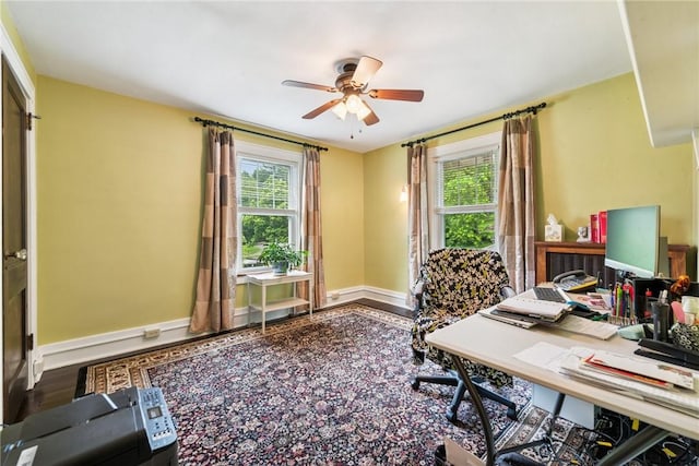 35 Pleasant Valley Rd, Hempfield Twp Wml, PA 15644 - home office featuring baseboards and ceiling fan
