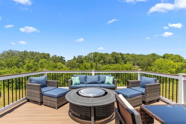 134 Black Oak Ln, Cecil, PA 15057 - wooden terrace featuring an outdoor living space with a fire pit