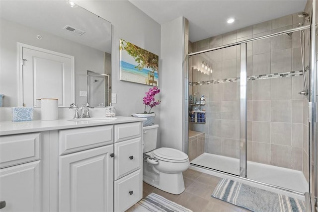 134 Black Oak Ln, Cecil, PA 15057 - bathroom with vanity, a shower stall, and tile patterned flooring
