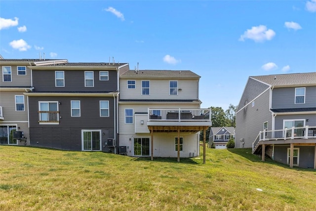 134 Black Oak Ln, Cecil, PA 15057 - back of property featuring a yard and a wooden deck