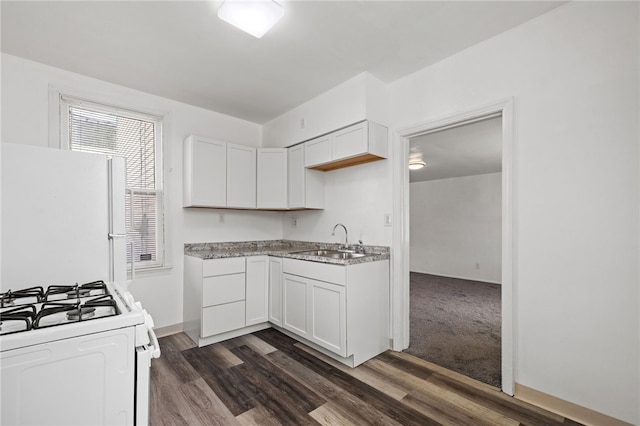 116 Walter, Allentown, PA 15210 - kitchen featuring white appliances, dark wood finished floors, white cabinets, and light countertops