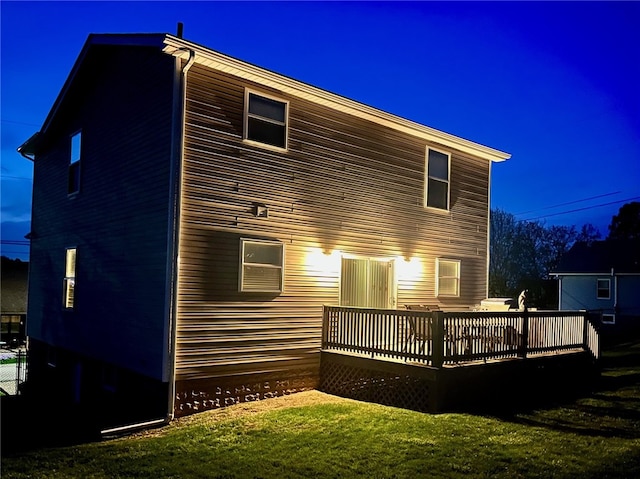39 Delmont Ave, Delmont, PA 15626 - rear view of property with a deck and a lawn