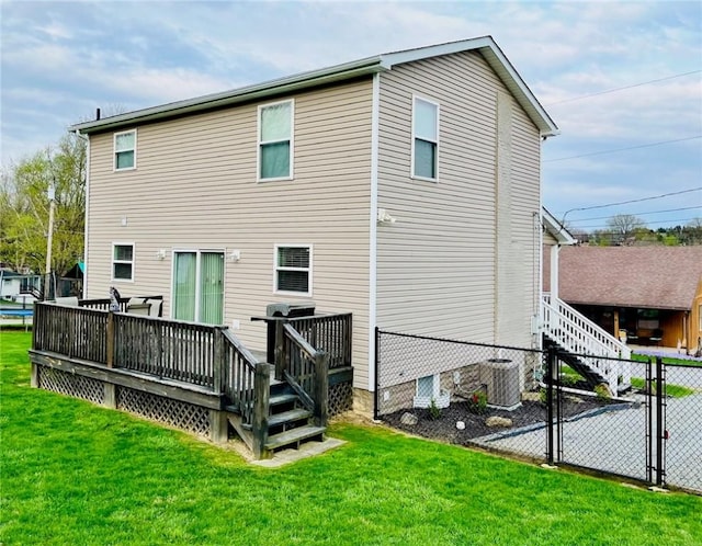 39 Delmont Ave, Delmont, PA 15626 - back of house with a deck, a gate, and stairway