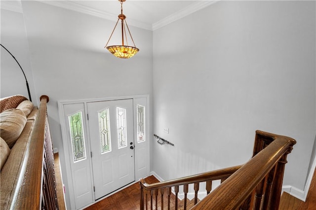 1116 Mcgovern Rd, Chartiers, PA 15342 - entryway with crown molding and a towering ceiling