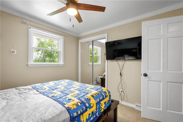 1116 Mcgovern Rd, Chartiers, PA 15342 - bedroom with ornamental molding, carpet, and ceiling fan