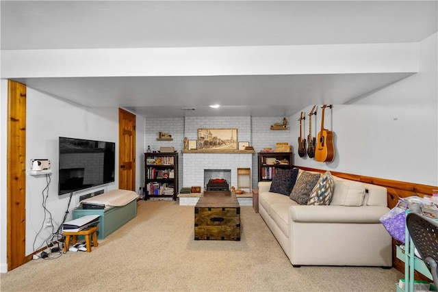 1116 Mcgovern Rd, Chartiers, PA 15342 - living room with a fireplace and carpet floors
