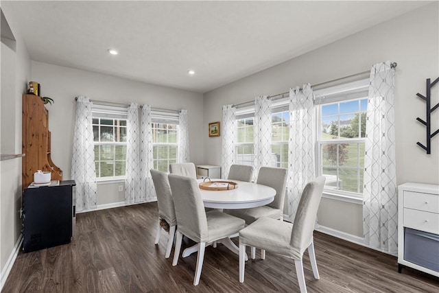 215 Saddle Ridge Dr, North Fayette, PA 15071 - dining area with dark wood-type flooring and recessed lighting