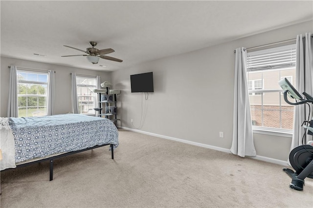 215 Saddle Ridge Dr, North Fayette, PA 15071 - carpeted bedroom with baseboards and ceiling fan