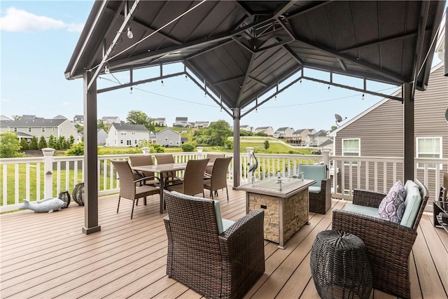 215 Saddle Ridge Dr, North Fayette, PA 15071 - deck featuring outdoor dining space, a residential view, and a yard