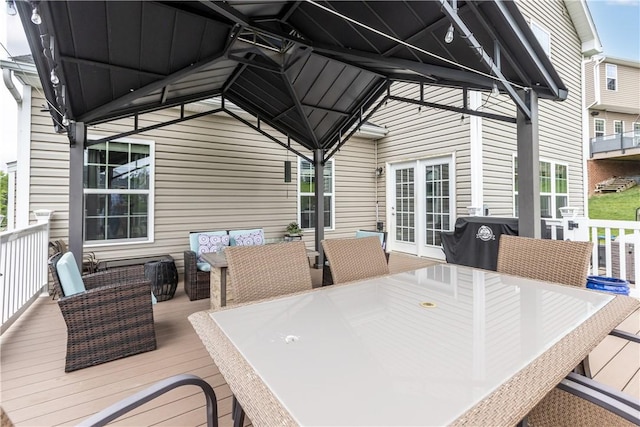 215 Saddle Ridge Dr, North Fayette, PA 15071 - wooden terrace with an outdoor living space, grilling area, and outdoor dining space