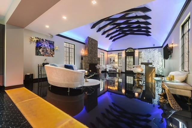 1397 Abers Creek Rd, Monroeville, PA 15146 - lobby with lofted ceiling and recessed lighting
