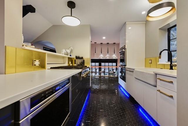 1397 Abers Creek Rd, Monroeville, PA 15146 - kitchen featuring white cabinetry, double oven, light countertops, modern cabinets, and recessed lighting