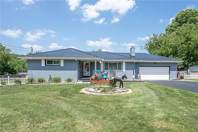 164 Seger Rd, Derry Twp, PA 15627 - single story home with a standing seam roof, a metal roof, driveway, and a chimney