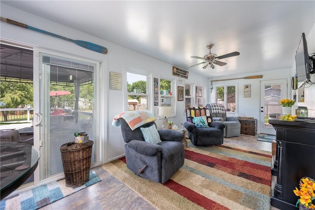 164 Seger Rd, Derry Twp, PA 15627 - living area with a ceiling fan and wood finished floors