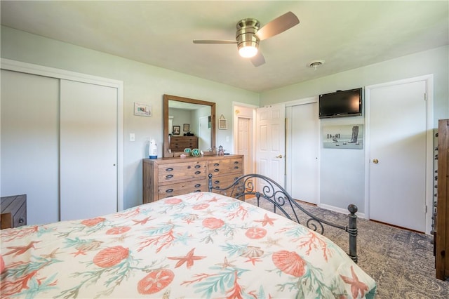 164 Seger Rd, Derry Twp, PA 15627 - bedroom with carpet floors, two closets, and ceiling fan