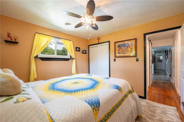 164 Seger Rd, Derry Twp, PA 15627 - bedroom with a closet, wood finished floors, and ceiling fan