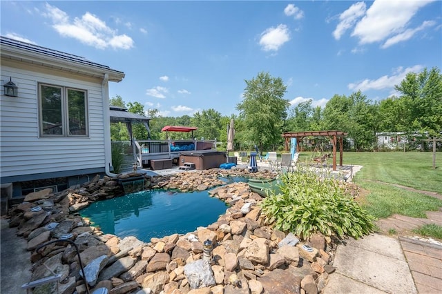 164 Seger Rd, Derry Twp, PA 15627 - view of pool with a hot tub and a yard