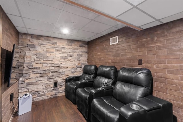 1402 Imperial Dr, Hopewell Twp Bea, PA 15001 - cinema featuring a drop ceiling and dark wood-style floors