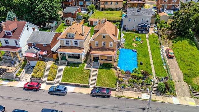 426 Saint Joseph St, Mount Oliver, PA 15210 - aerial perspective of suburban area featuring a pool area
