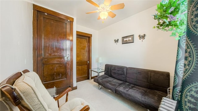 426 Saint Joseph St, Mount Oliver, PA 15210 - living area featuring light colored carpet and ceiling fan