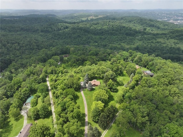 214 Labash Ln, Rostraver, PA 15012 - aerial view of property and surrounding area featuring a heavily wooded area