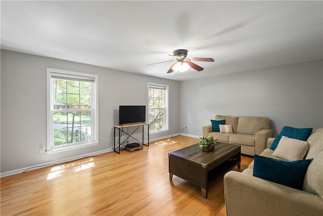 5934 Barnes Ave, Bethel Park, PA 15102 - living area with plenty of natural light, light wood-type flooring, and ceiling fan