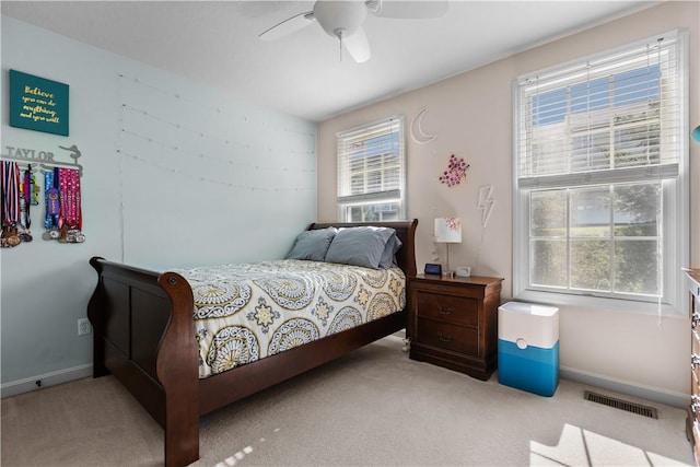 102 Castle View Dr, Kennedy Twp, PA 15136 - bedroom with carpet flooring and a ceiling fan