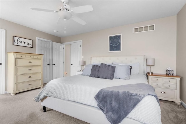 102 Castle View Dr, Kennedy Twp, PA 15136 - bedroom with light carpet and ceiling fan