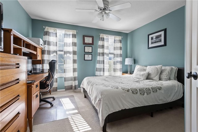 102 Castle View Dr, Kennedy Twp, PA 15136 - bedroom with an office area, carpet, and ceiling fan