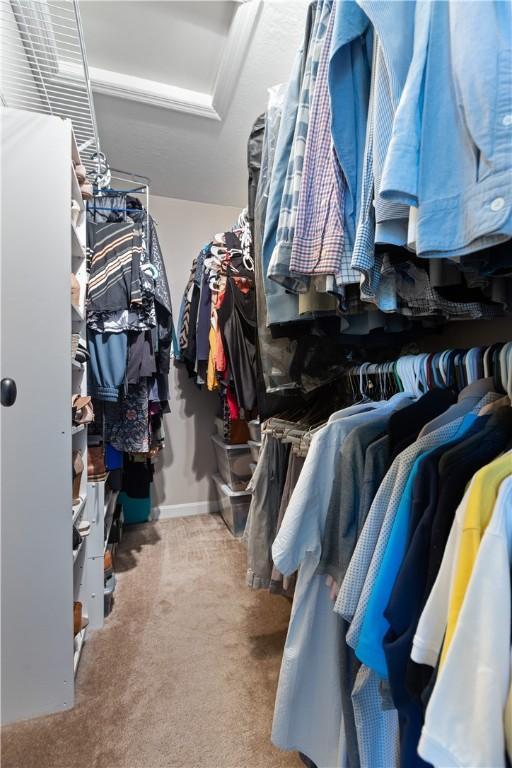 102 Castle View Dr, Kennedy Twp, PA 15136 - spacious closet with attic access and carpet